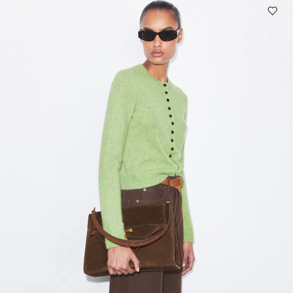 Tory Burch Suede Lee Radziwill Shoulder Bag in Dark Cocoa - Picture 2 of 16